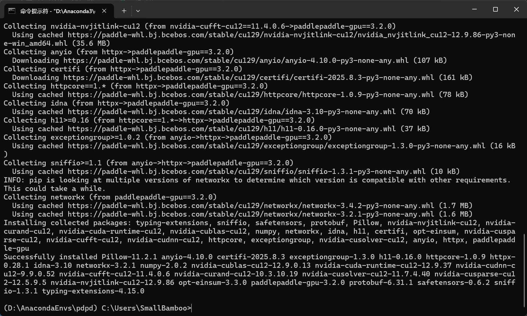 图片[40] - AI科研 编程 读书笔记 - 【人工智能】深度学习框架基础操作实验（安装Anaconda、PyCharm、Tensorflow、PyTorch、PaddlePaddle及测试）（重磅！保姆级52张教程图） - AI科研 编程 读书笔记 - 小竹の笔记本